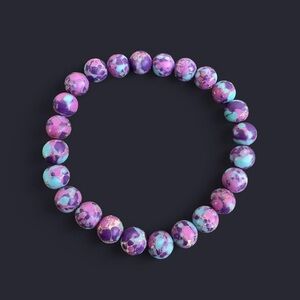 Impression Jasper Gemstone Bead Bracelet 8mm